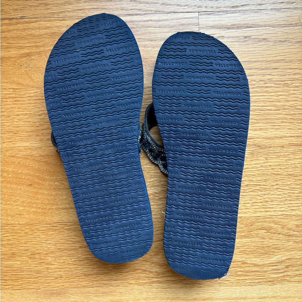 Yellow Box Navy Beaded Women's Flip Flop Sandals - Picture 5 of 8